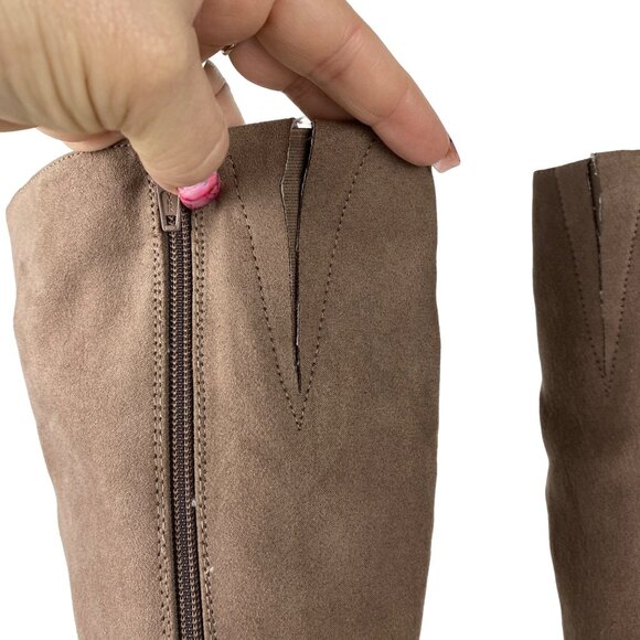 Jones New York 5.5 Kalee Camel Heeled Knee High Zipper Boots Buckle Accents - Picture 9 of 16
